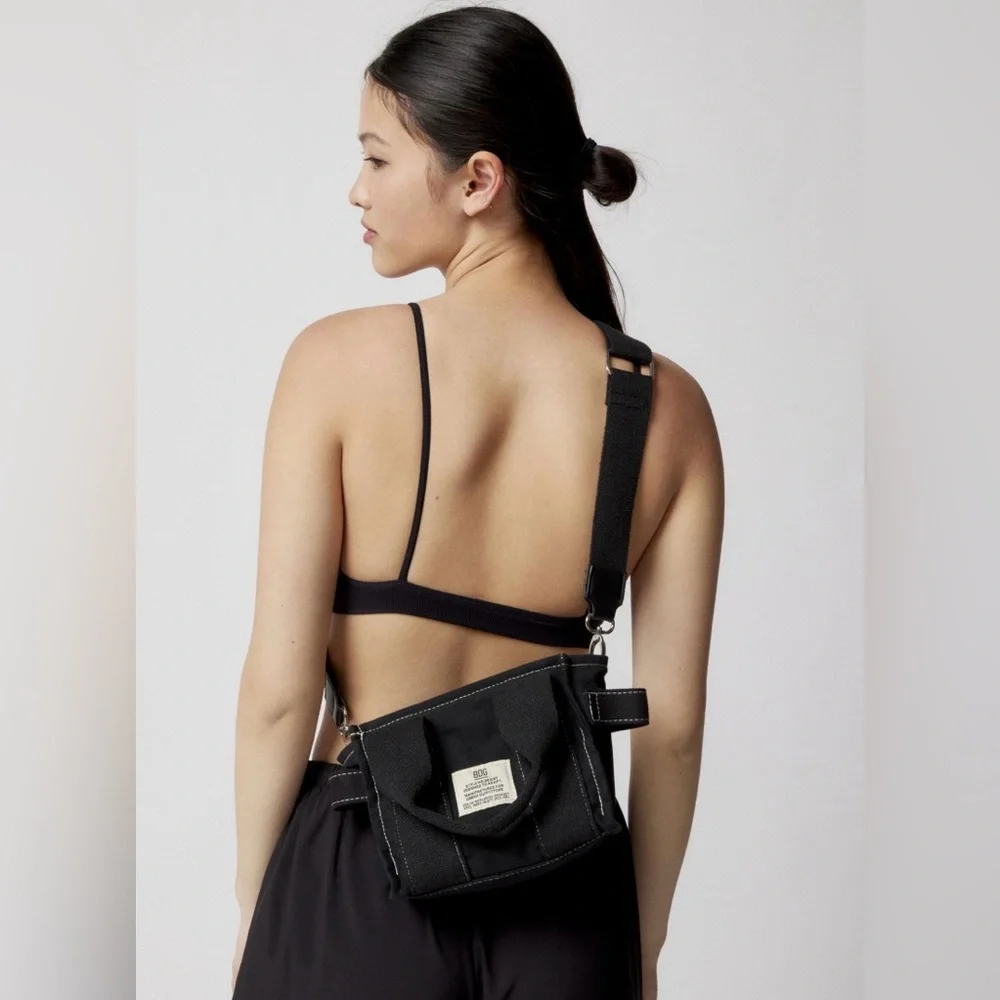 Urban Outfitters Sold Out BDG Serena Coated Denim Mini Tote Bag (Like New) Black - Picture 4 of 16
